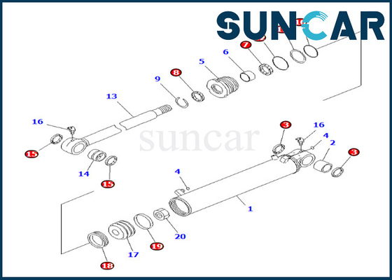satın al 707-98-29650 7079829650 Sökücü Silindir Conta Kiti Komatsu PC600-8 PC600LC-8 PC800LC-8 için online manufacture