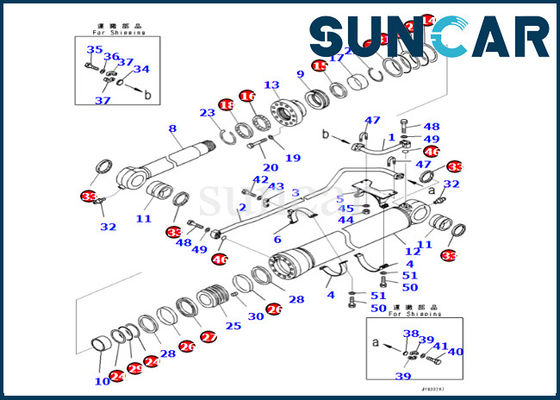 satın al Komatsu 721-98-00220 7219800220 Kol Silindir Conta Kiti PC650LC-11 PC700LC-11 için Kova Silindir Conta Kiti online manufacture