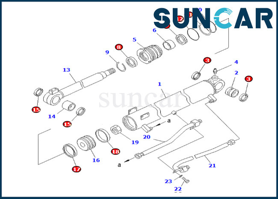satın al 707-98-34180 7079834180 Bom Silindiri Conta Kiti Bom Silindiri Değiştirme Kiti PC50UUM-2 PC58SF-1 Komatsu için online manufacture