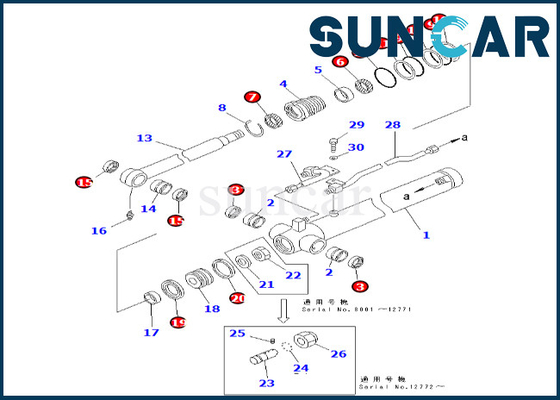 satın al 707-98-26620 7079826620 PC50UUM-2 için Kol Silindir Conta Kiti PC50UU-2 Kol Silindir Conta Kiti online manufacture