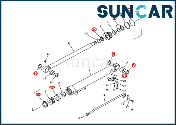 satın al 201-63-36700 2016336700 PC60-2 PW60-1 için Kol Silindir Conta Kiti Komatsu Kol Silindir Conta Kiti online manufacture