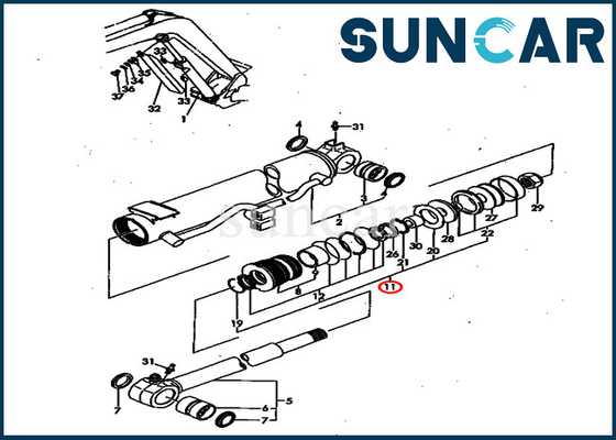 satın al YM172164-72370 YM17216472370 PC40FR-1 PC40FR-2 Komatsu İç Parçaları İçin Boom Silindir Yağ Dükülmesi Kits online manufacture