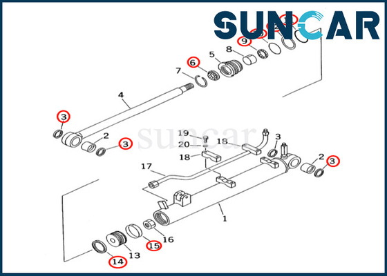satın al Komatsu Tereskopik Silindir Conta Kiti 707-98-15680 7079815680 PC60-7 PC60-7E için Tereoskopik Silindir Conta Tamir Takımı online manufacture
