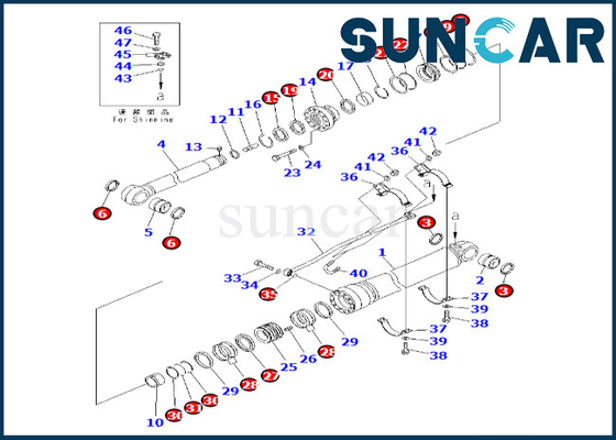 satın al 7079976300 707-99-76300 Kol Silindiri Conta Kiti Komatsu PC600-8 PC600-8R Kol Silindiri Conta Kiti online manufacture