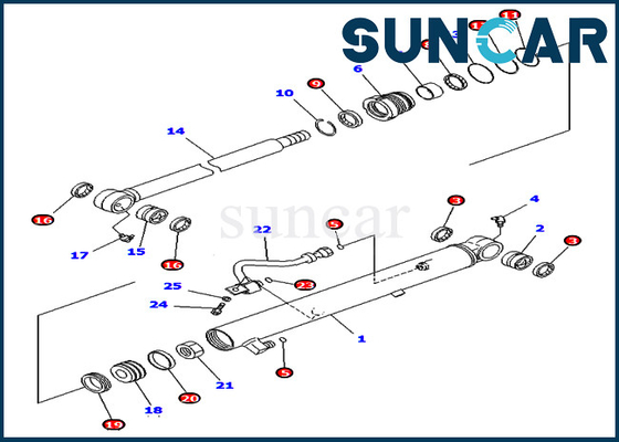 satın al Kova Yağ Keçesi Kiti 707-98-15760 Parçaları Komatsu PC40MR-2 Ekskavatör Servis Kiti Hidrolik Silindir online manufacture