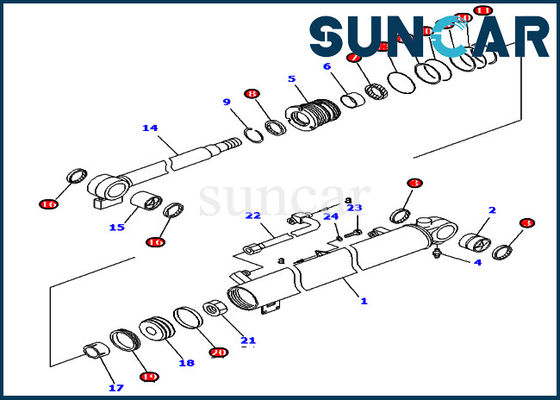 satın al KOMATSU 707-98-34610 7079834610 Ekipman Modelleri için Bom Silindir Conta Tamir Takımı PC40R-8 PC45R-8 online manufacture