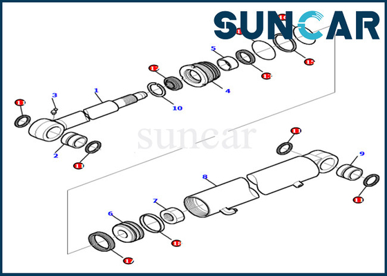satın al PC45R-8 PC45-1 Ekskavatör Sızdırmazlık Kiti 878000416 Kol Hidrolik Yedek Silindir Yağ Keçesi Kitleri online manufacture
