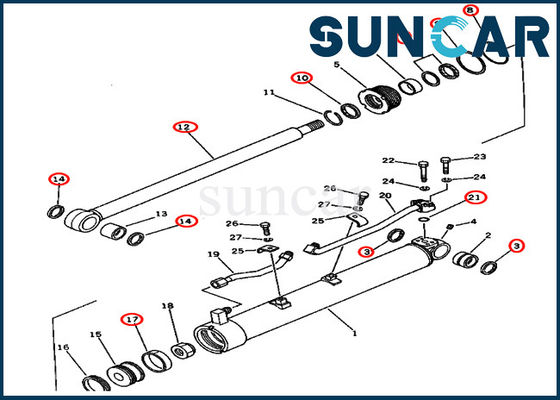 satın al Bom Salıncak Tamir Contası Kiti 201-63-12301 2016312301 PC60U-3 Komatsu Hidrolik Silindir İçin Uyar online manufacture