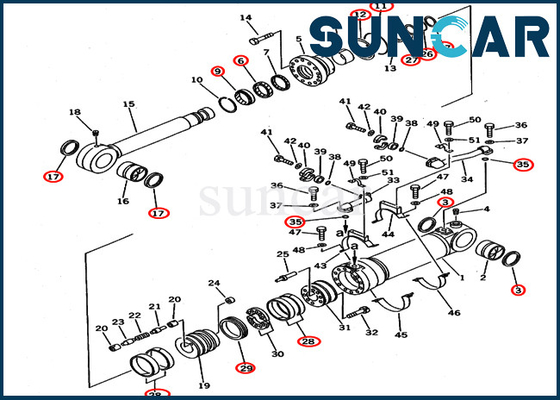 satın al 707-99-56300 Alt Damperli Ekskavatör Servis Kiti Modelleri PC650LC-3 PC650LC-5 Komatsu Silindir Conta Kiti online manufacture
