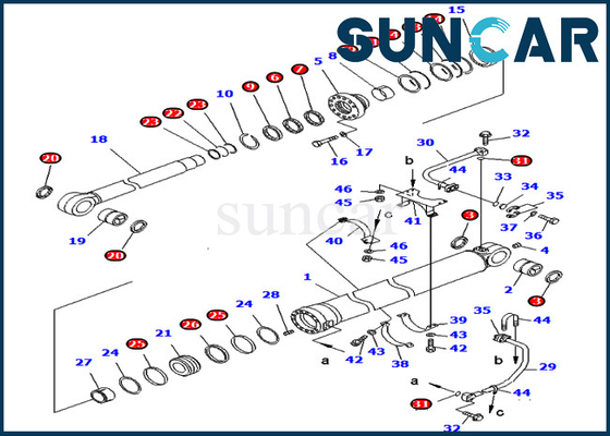 Servis Kiti 707-99-68650 7079968650 PC750-6 PC750SE-6 Komatsu için Kova Silindir Yağ Keçesi Kitleri