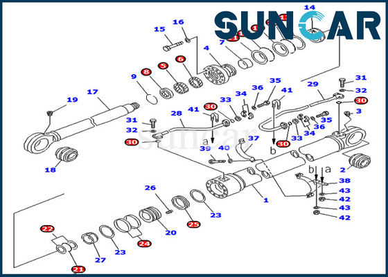 707-99-77300 7079977300 Bom Tamir Contası Kiti Hidrolik Silindir Komatsu Modellerine Uyar PC750LC-7 PC800-7