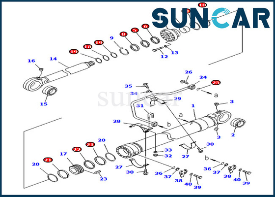 Komatsu 707-99-69690 7079969690 Modeller için Kova Silindir Conta Kiti PC750-7 PC800-8 Denizaşırı Versiyon