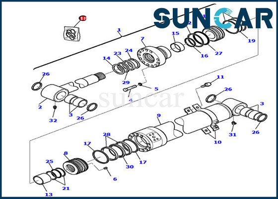 Sızdırmazlık Kiti 707-99-37710 7079937710 Bom Silindiri Servis Kiti PC75R-2 PW75R-2 Komatsu Parçaları İçin Uyar
