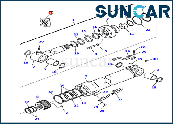 Komatsu 707-99-27390 7079927390 Kova Değiştirme Conta Takımı PC75R-2 PW75R-2 Silindir Tamir Takımları