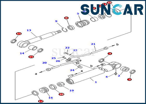 707-98-43210 7079843210 Bom Silindir Conta Kiti Komatsu PC75UD-2 PC75UU-3 Ekskavatör İç Parçalarına Uyar