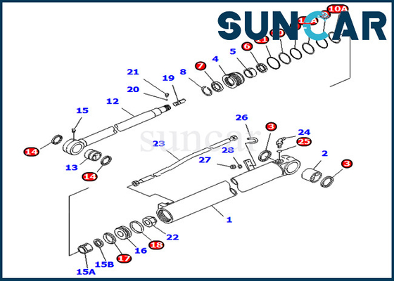 707-98-35270 7079835270 Kol Silindir Contası Tamir Takımı PC75UD-3 PC75UU-3 Komatsu Mono Bom için