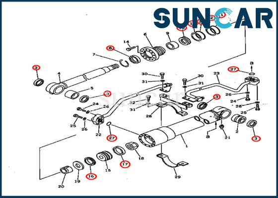 707-98-37600 7079837600 Bom Silindir Yağ Keçesi Kiti Komatsu Modellerine Uyar PC75UU-1 PW150-1 Ekskavatör