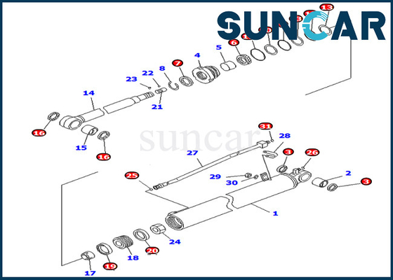 707-98-35310 7079835310 Kol Silindir Conta Kiti PC78US-8 PC78MR-6 PC88MR-6 Komatsu İç Parçaları İçin Uyar