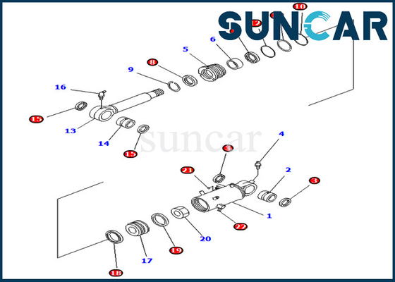 PC78US-6 PC78UU-6 Ekskavatör Değiştirme Kitleri 707-98-42700 7079842700 Komatsu Bıçak Silindiri Servis Kiti