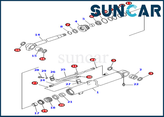 707-98-36700 7079836700 Bom Sızdırmazlık Kiti PC78MR-6 PC78US-6 Modelleri için Hidrolik Silindir Komatsu