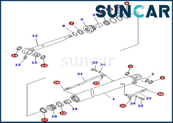 Komatsu 707-98-26720 7079826720 Kova Conta Tamir Takımı PC78MR-6 PC78US-8 Ekskavatör için Hidrolik Silindir