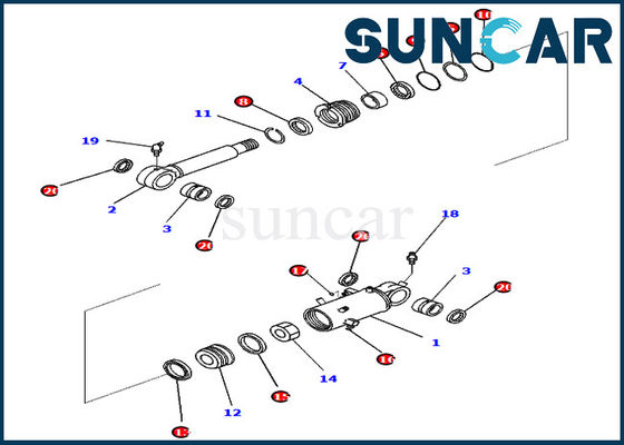 Servis Kitleri 721-98-00700 7219800700 PC78US-10 Komatsu İç Parçaları için Bıçak Silindir Yağ Keçesi Kiti
