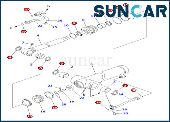 İç Parçalar 707-98-36710 7079836710 Kol Tamir Contası Kiti Hidrolik Silindir Komatsu PC78UU-6'ya Uyar