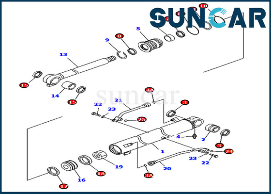 PC78UU-6 PC78UU-8 Komatsu 707-98-43300 7079843300 Bom Silindir Conta Kiti Ekskavatör Değiştirme Kitleri