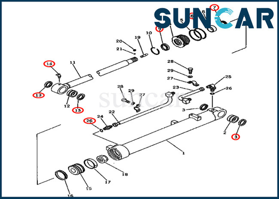 PC80-1 Kol Servis Takımı Tamir Takımları 20X-63-66300 20X6366300 Komatsu Hidrolik Silindir