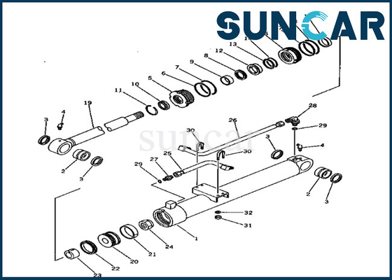 20X-63-56300 Bom Silindir Yağ Keçesi Kiti 20X6356300 Aşınma Direnci PC80-1 Komatsu Ekskavatör Servis Parçaları