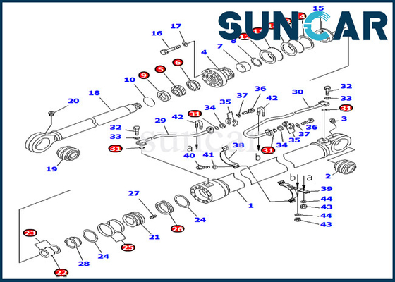 Bom Tamir Takımları PC800-8 PC850-8 707-99-76230 7079976230 Komatsu Silindir Sızdırmazlık Takımı