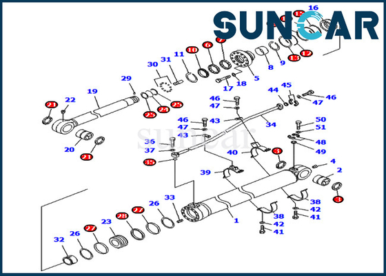 707-99-68470 7079968470 Kol Ekskavatör Conta Kiti Hidrolik Silindir Komatsu PC800LC-8 PC850-8'e Uyar