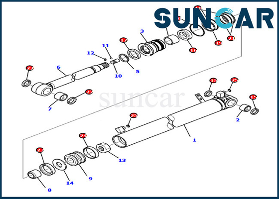 Kol Servis Kiti Parçaları 707-98-28910 7079828910 PC80MR-3 PC80MR-5 Komatsu için Silindir Conta Kiti