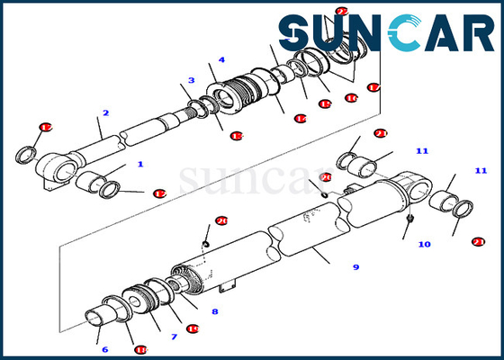 Bom Conta Kiti 707-98-36730 7079836730 Silindir Tamir Takımları Ekskavatör Komatsu PC80MR-3 PC80MR-5 için Uyar