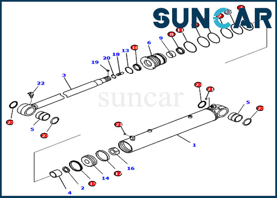 707-98-41380 7079841380 Bom Salıncak Silindir Conta Kiti Komatsu PC88MR-10 PW98MR-10 Modellerine Uyar