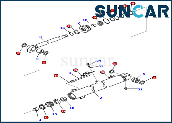 Komatsu Bom Sızdırmazlık Kiti 707-98-36740 7079836740 PC88MR-10 PW98MR-10 Silindir Tamir Conta Takımı