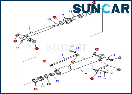 707-98-30720 Kova Silindir Yağ Keçesi Kiti 7079830720 PC88MR-10 PW98MR-10 Komatsu Servis Parçaları