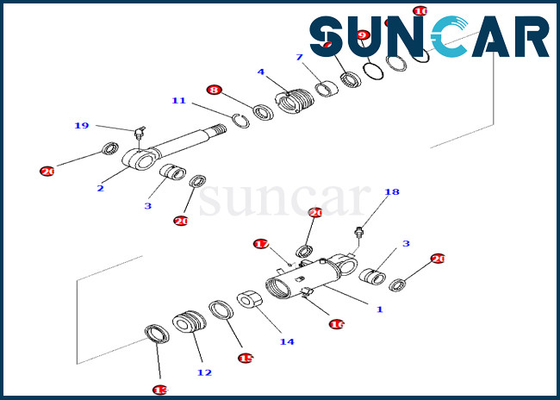 Bıçak Silindir Conta Kiti 707-98-42720 7079842720 PC88MR-10 Ekskavatör Komatsu İç Parçaları için