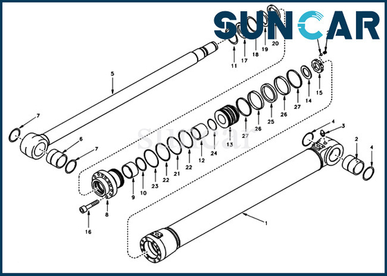 Bom Yağ Keçesi Kiti VOE14501680 VOE 14501680 Hidrolik Silindir Tamir Takımları Modellere Uyar EC140 SUNCARVO.L.VO