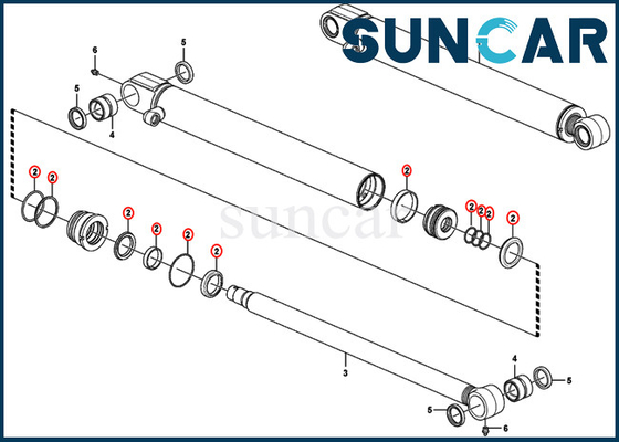 VOE15016641 VOE 15016641 Kova Silindir Conta Kiti EC35C Ekskavatör SUNCARVO.L.VO Servis Kiti Parçaları