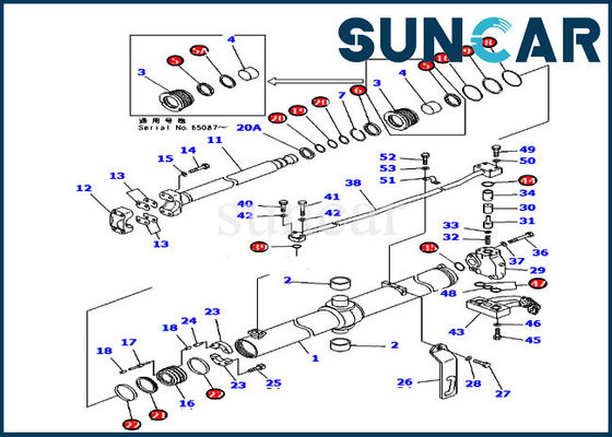 707-99-44180 Komatsu D155A-5 için Bıçak Kaldırma Hidrolik Silindir Conta Kiti