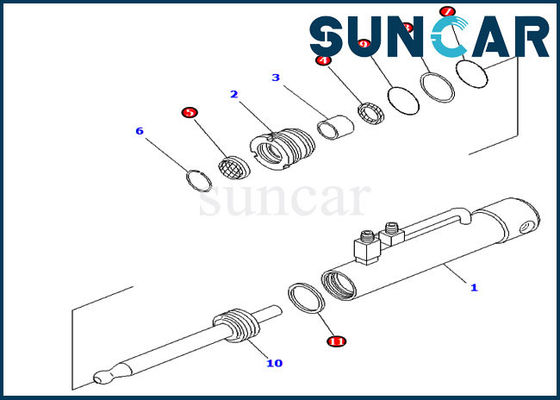 D275A-5 D275A-2 Komatsu Silindir Conta Kitleri 707-98-11020