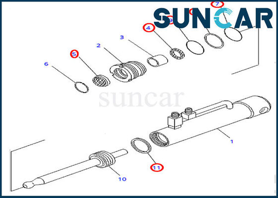 707-99-11050 Pin Çektirme Hidrolik Silindir Conta Kiti D375A-2 Komatsu'ya Uygun