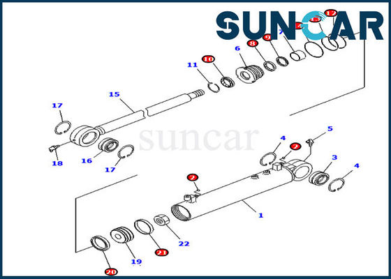 707-99-14930 Açılı Silindir Contası Tamir Takımı D31PX-21A Komatsu Değiştirme Kitleri