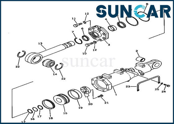707-98-56610 Bıçak Kaldırma Keçesi Kitleri Silindir Tamir Takımı D375A-2 Komatsu Buldozerine Uygun