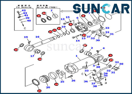 Yağ Direnci 707-98-74400 Kaldırma Silindiri Tamir Contası Kiti D375A-3 D375A-3A Komatsu için
