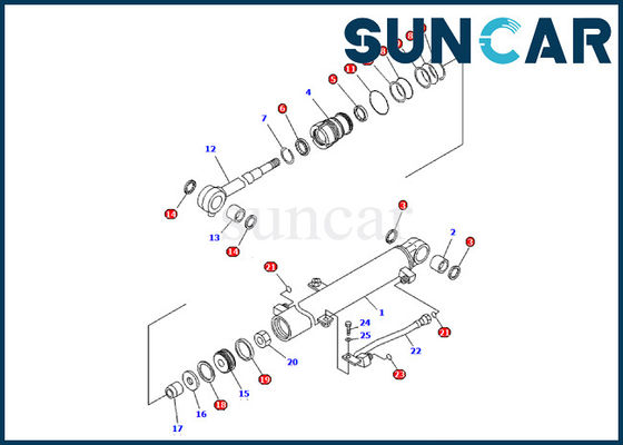 707-98-03570 Bom Silindiri Conta Kiti Komatsu PC09-1 Ekskavatör İç Parçaları servis kiti