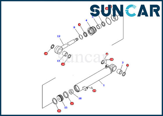 707-98-03580 Komatsu Kol Silindir Conta Kiti Silindir Tamir Takımı PC09-1 Ekskavatöre Uyuyor