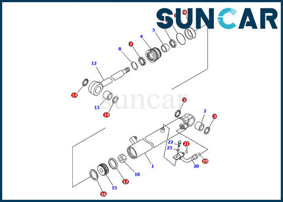 707-98-03590 Servis Kiti Komatsu Kova Silindiri Conta Kiti PC09-1 Ekskavatör tamir Parçalarına Uyuyor