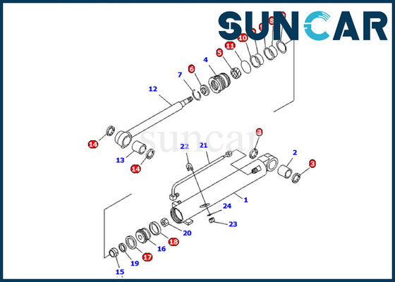 707-98-11230 Komatsu Ekskavatör Bom Silindir Conta Kitleri PC08UU-1-A Modeli iç Değiştirme